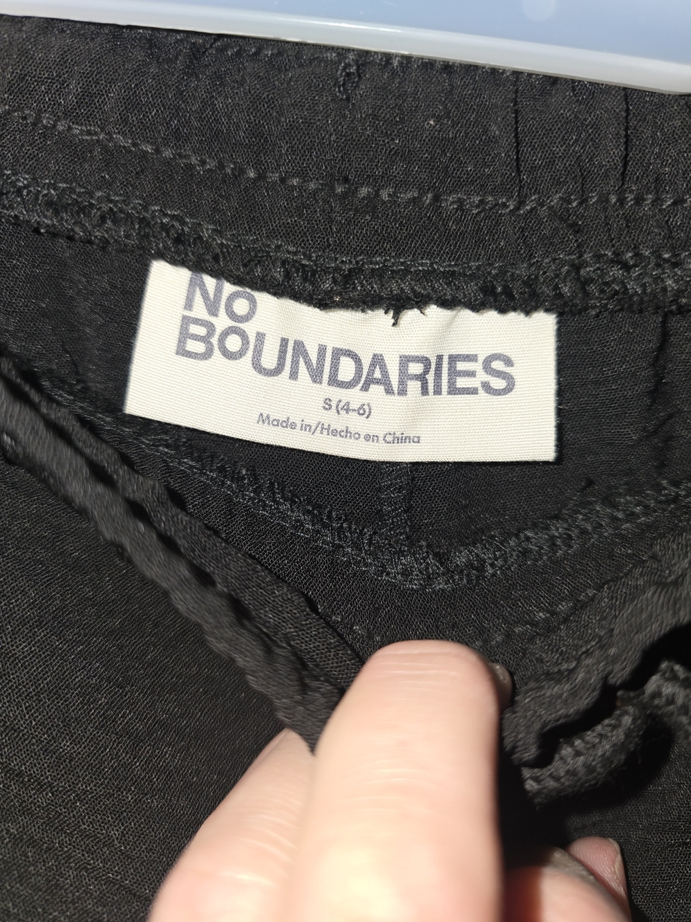 No Boundaries Black Wide-Leg Cargo Drawstring Pants - Picture 3 of 5
